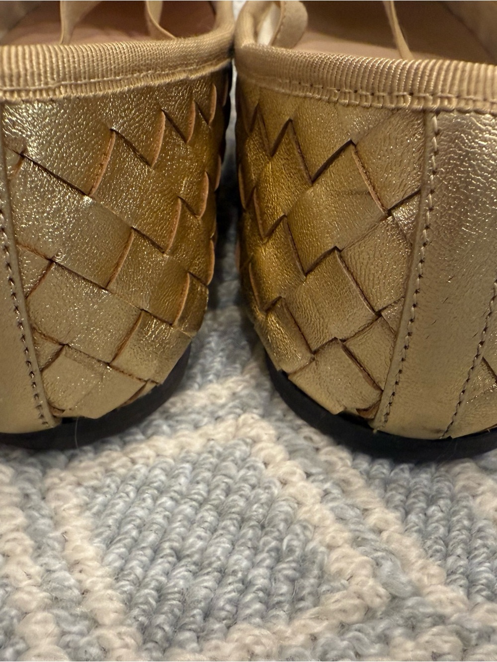 Loeffler Randall Metallic Gold Woven Ballet Flats - Picture 2 of 7